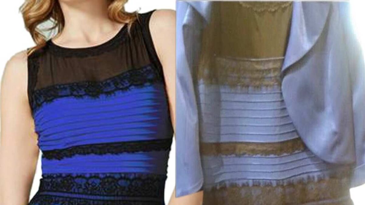 Immagine Vestito Bianco E Oro O Blu E Nero