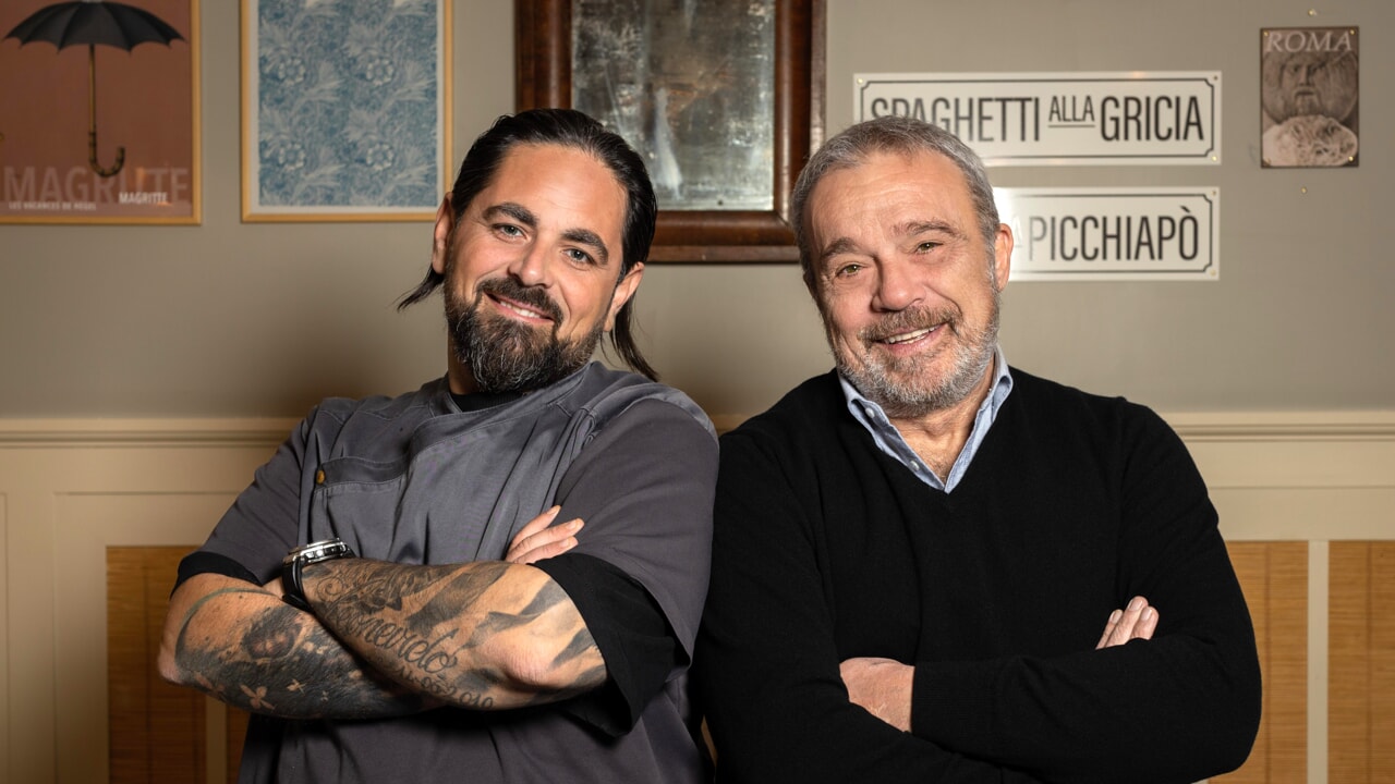 Lo chef Davide Cianetti e Claudio Amendola.