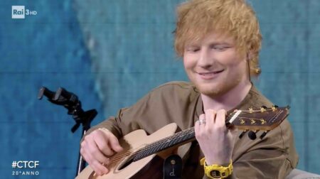 un'immagine di ed sheeran a che tempo che fa