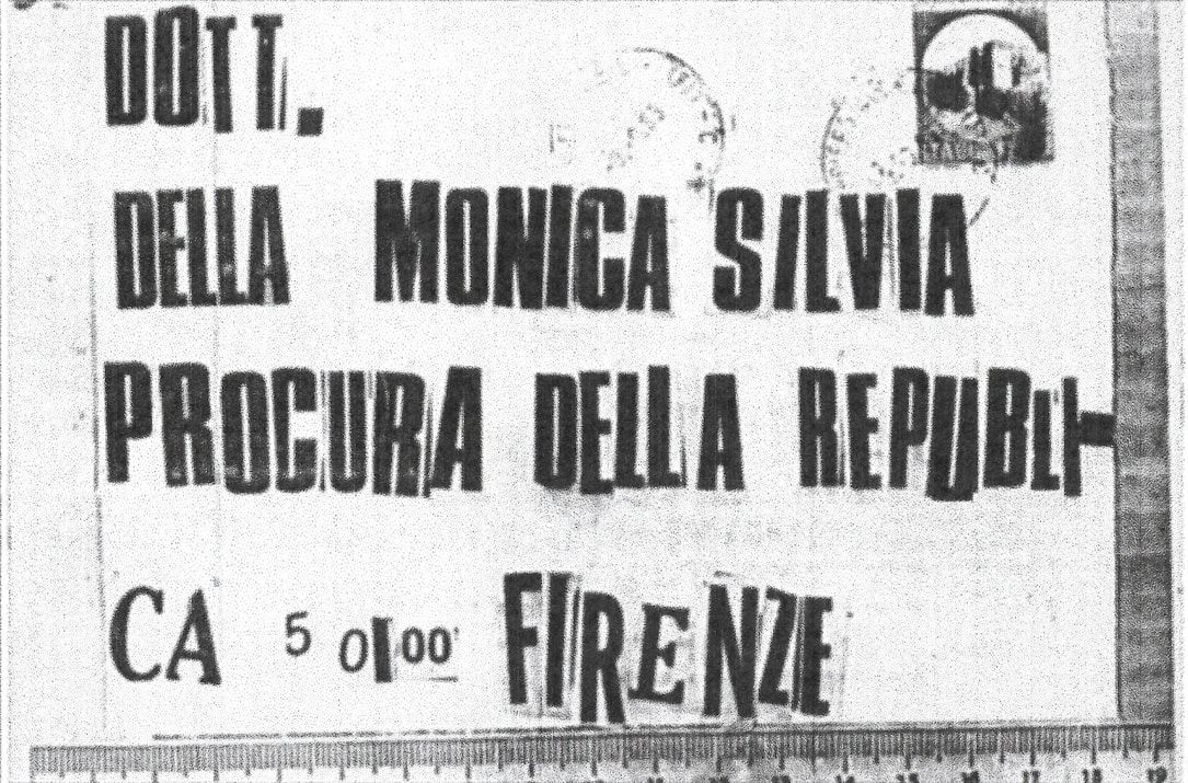 La lettera del Mostro di Firenze al Magistrato Silvia Della Monica