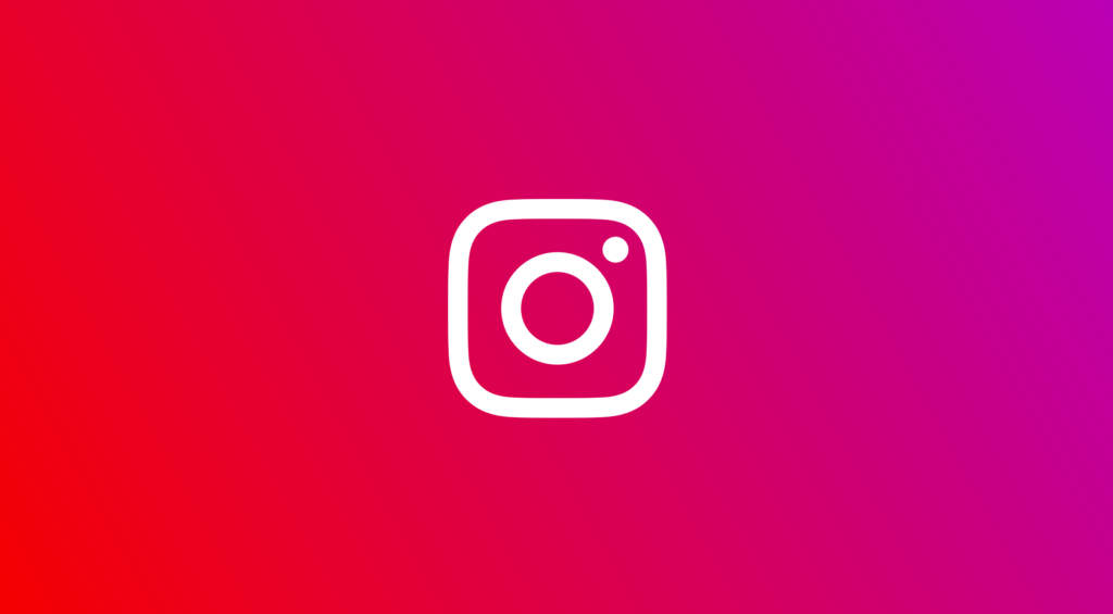 logo di instagram su sfondo viola