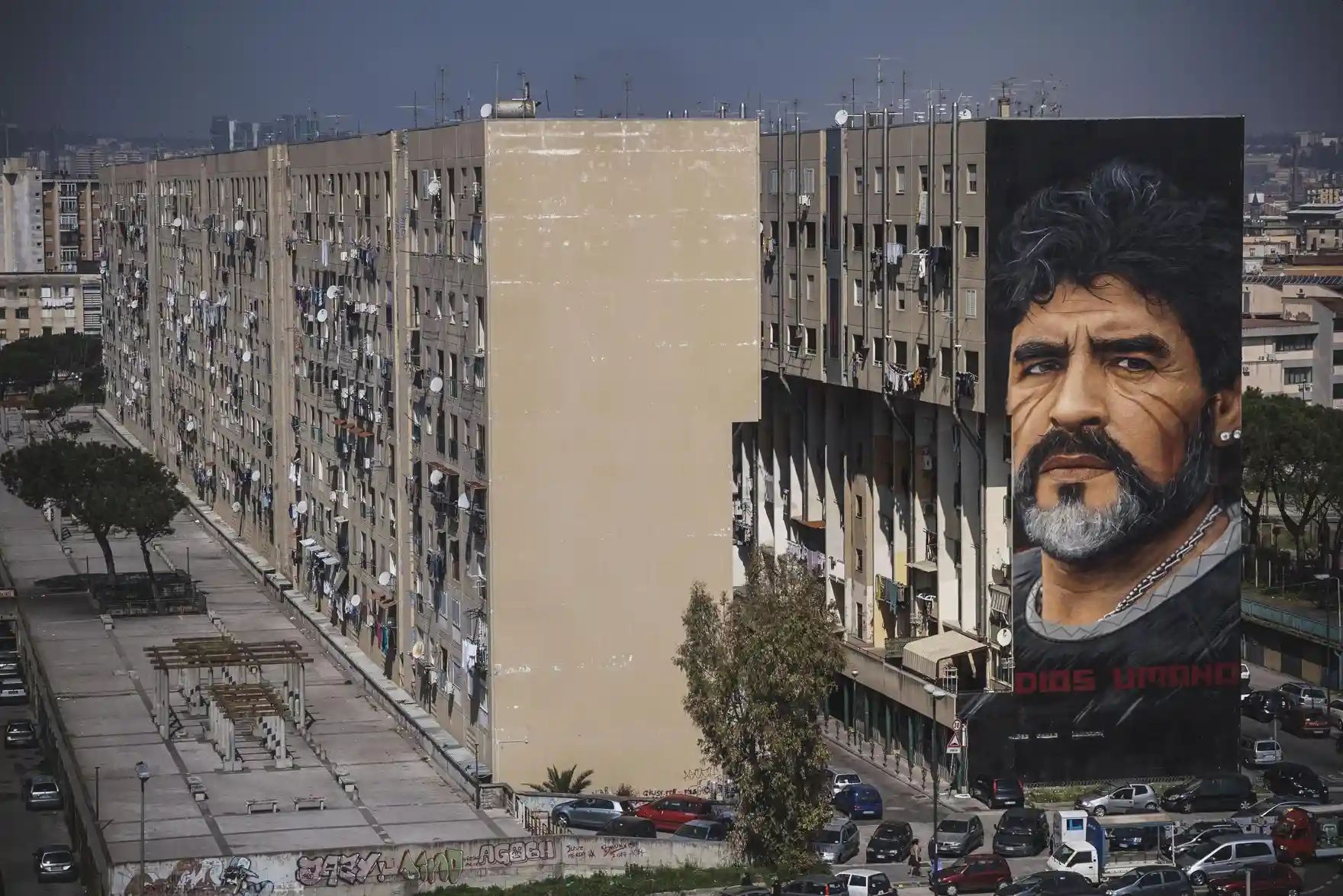 Il murales di Maradona a Napoli