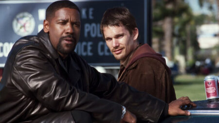 Ethan Hawke e Denzel Washington in una scena di Training Day (Warner Bros.)