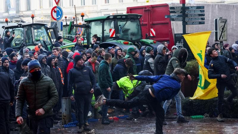La protesta degli agricoltori a Bruxelles 