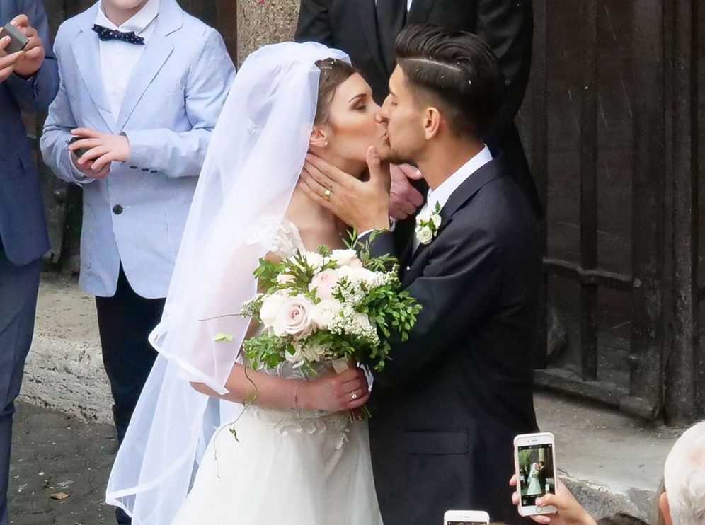 Veronica Martinelli e Lorenzo Pellegrini nel giorno del matrimonio