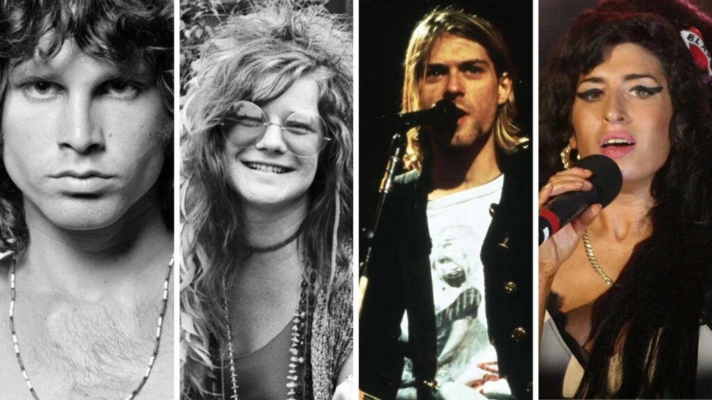 Club 27 Jim Morrison Janis Joplin Kurt Cobain e Amy Winehouse