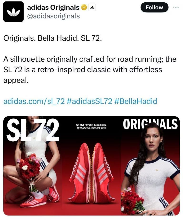 bella hadid campagna adidas cancellata