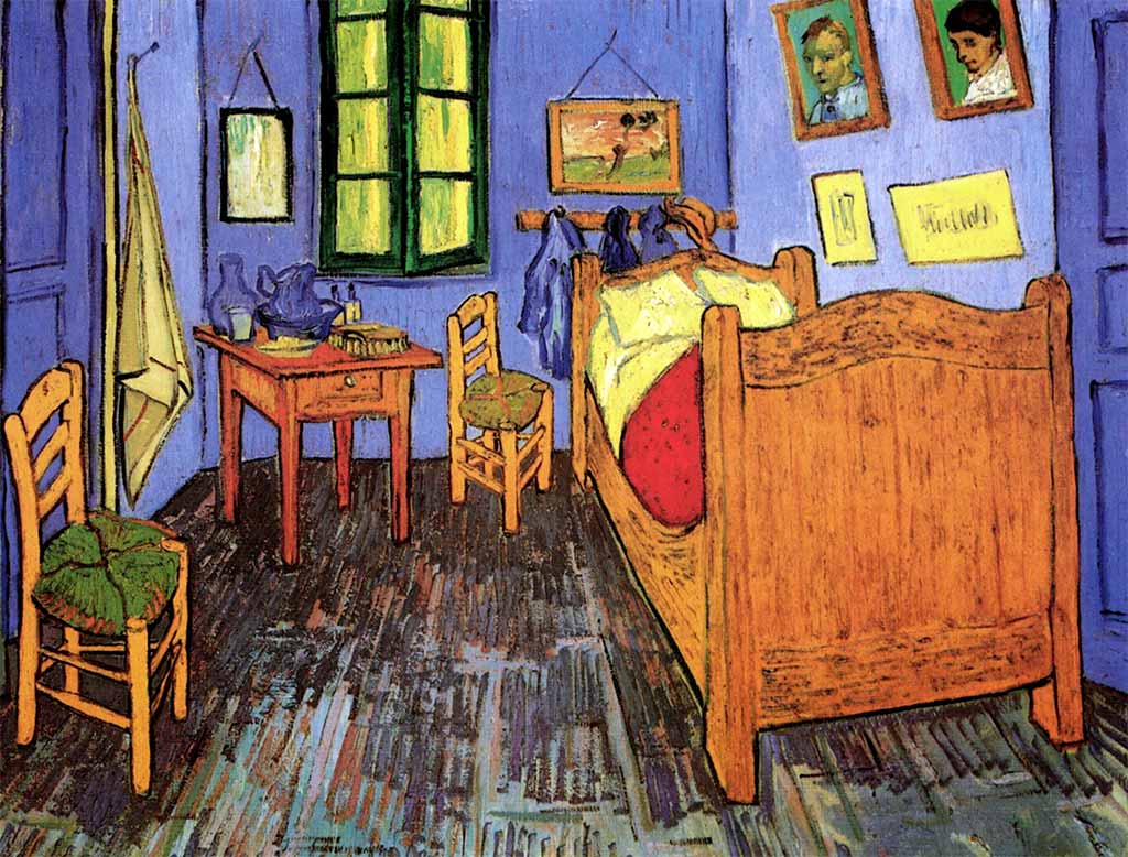 Una rappresentazione della camera da letto di Van Gogh in un suo dipinto