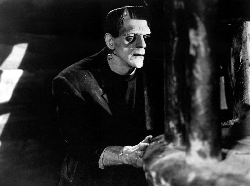 Un'immagine di Boris Karloff nella sua interpretazione di Frankenstein