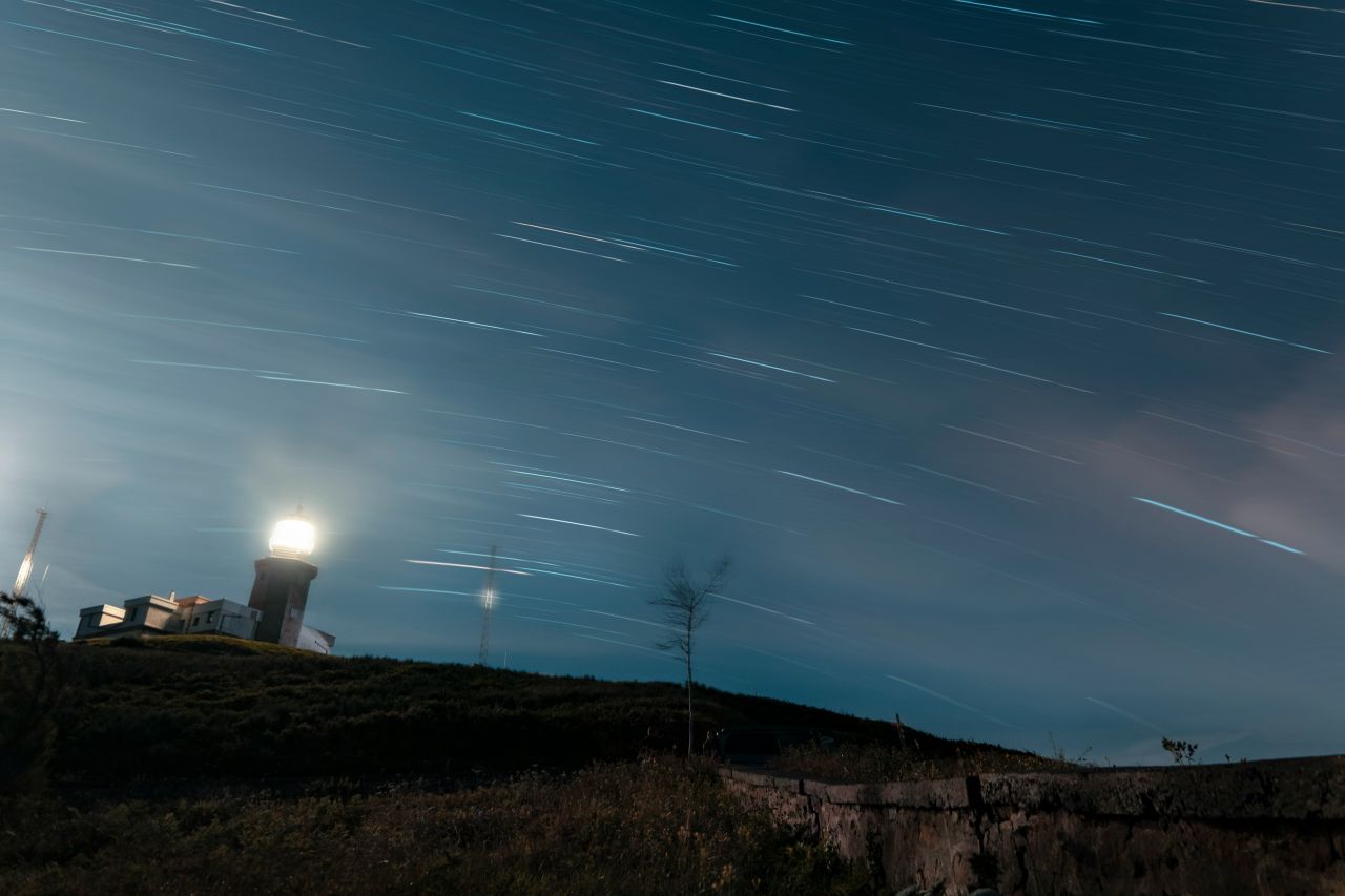 cielo con stelle cadenti