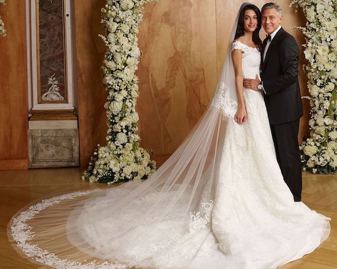 George Clooney e Amal Alamuddin nel giorno delle nozze