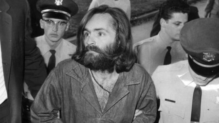 Charles Manson in manette