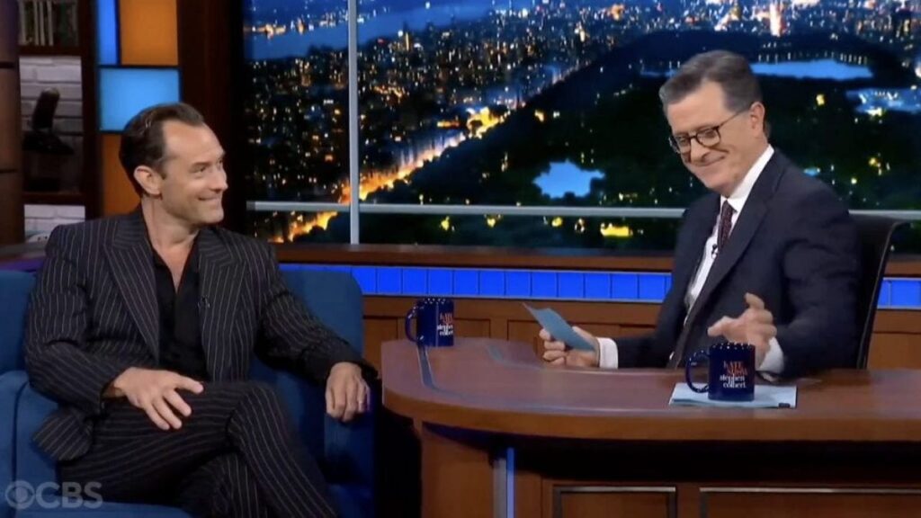 Jude Law e Stephen Colbert