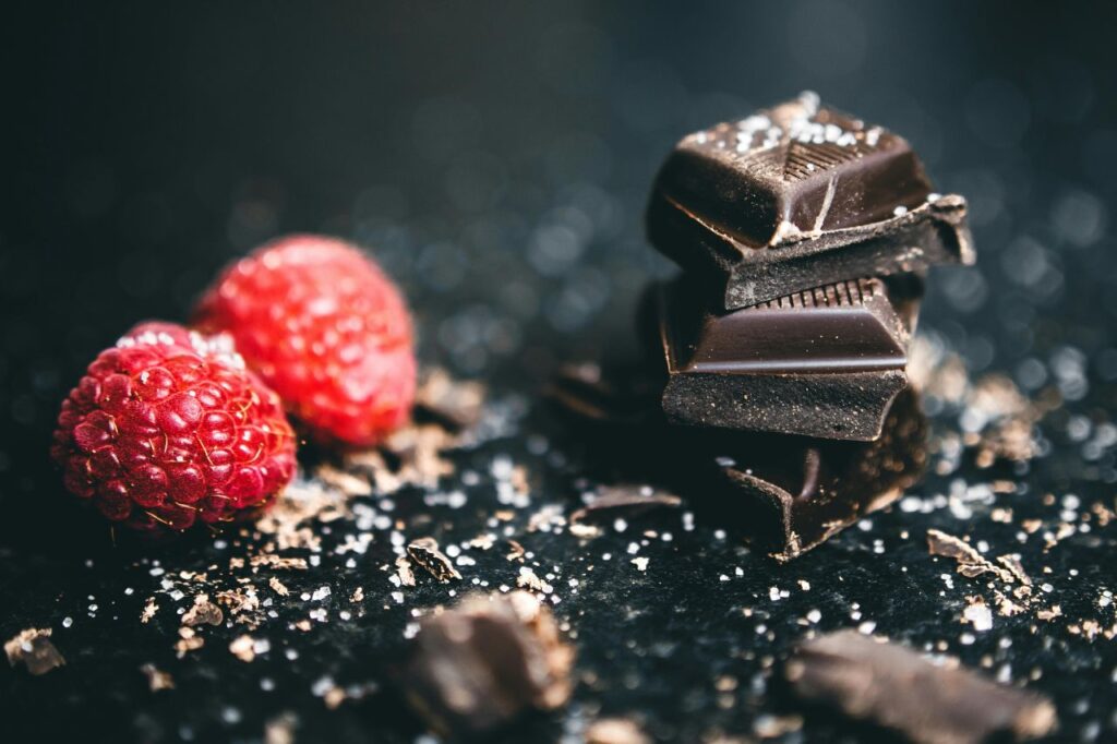 Cioccolato fondente e lamponi