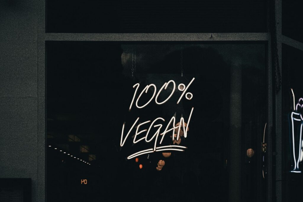 Insegna 100% vegan