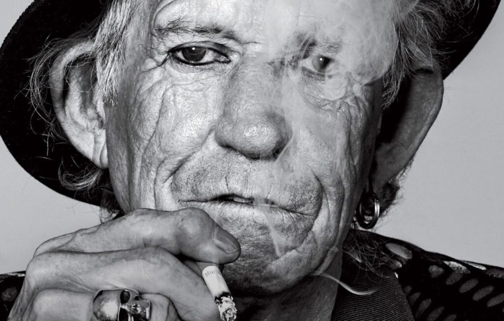 Un primissimo piano di Keith Richards