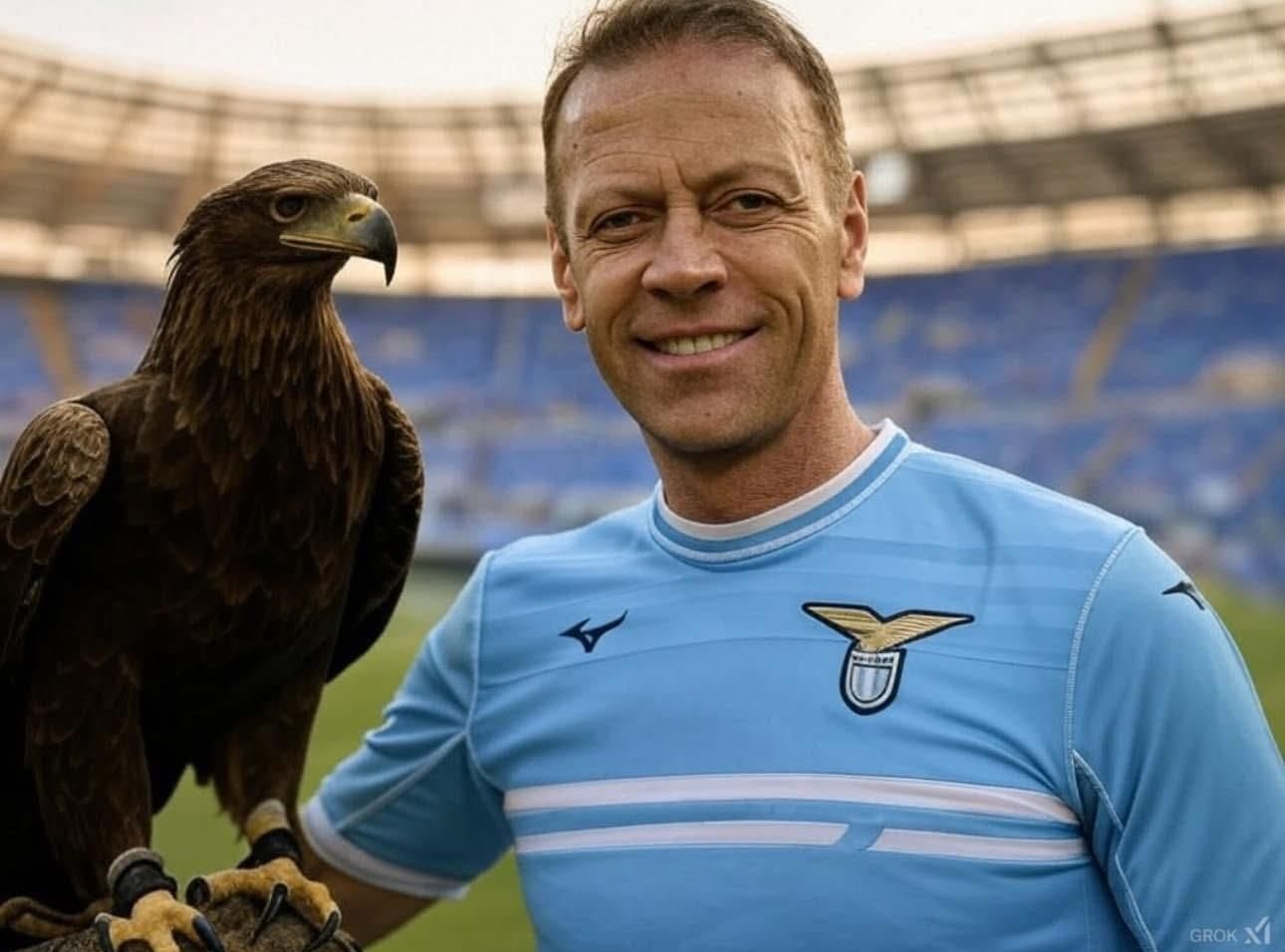 Rocco Siffredi con l'aquila