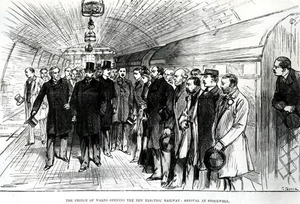 Schizzo di R. Taylor che immortala il Principe del Galles che inaugura la metro di Londra 