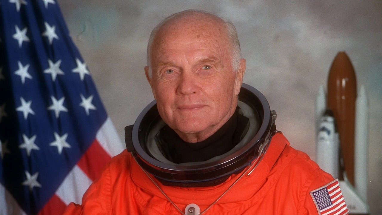 John Glenn all'età di 77 anni (fonte: NASA)