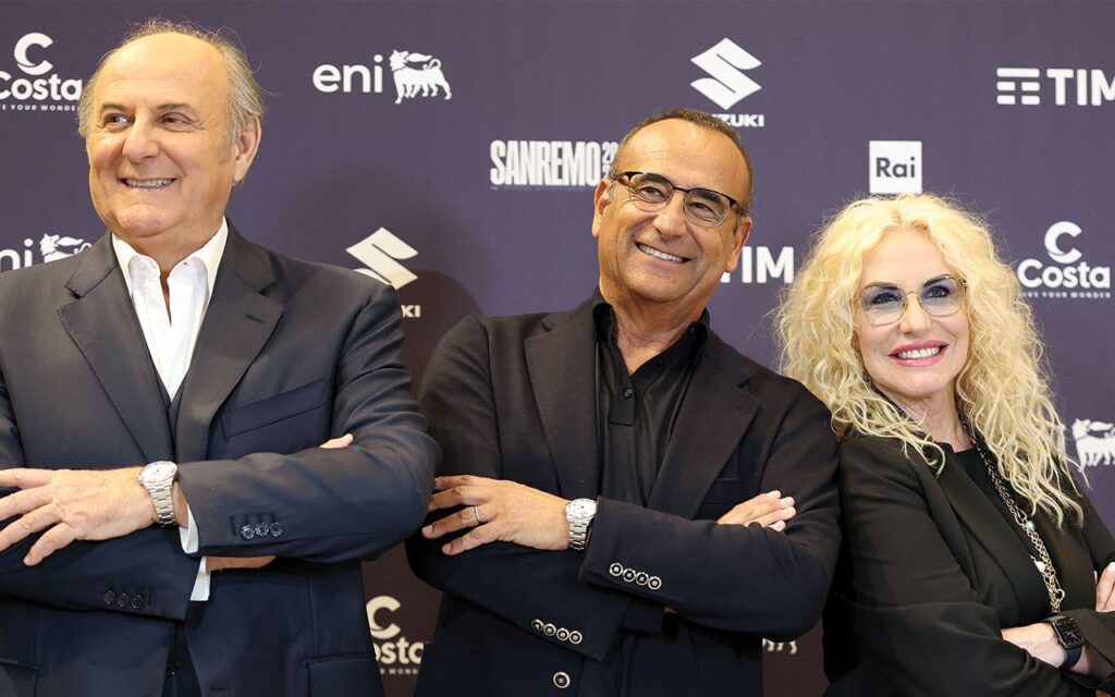 sanremo 2025 Carlo Conti e i co-conduttori della prima serata