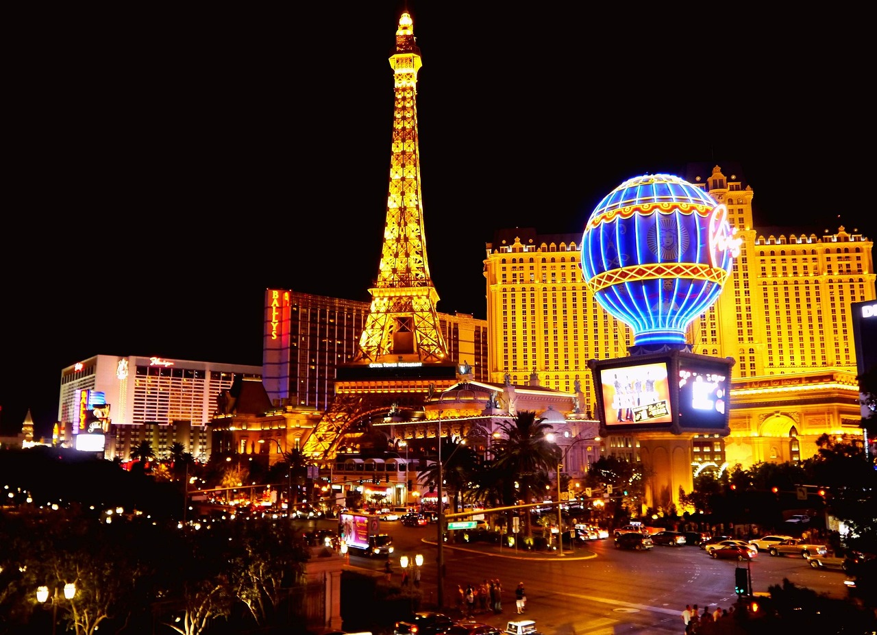 Un'immagine notturna di Las Vegas