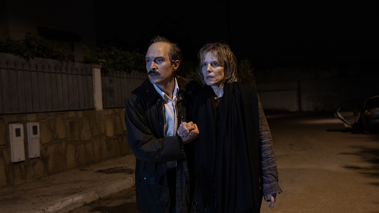 Claudio Santamaria (Nicola Calipari) e Sonia Bergamasco (Giuliana Sgrena) in una scena de "Il Nibbio"