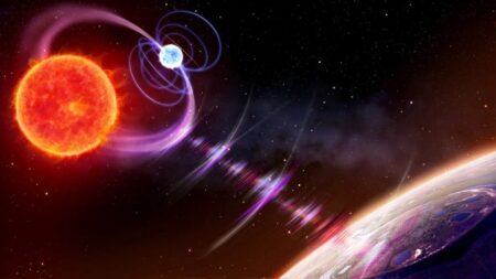 Riproduzione artistica dell'interazione tra due stelle