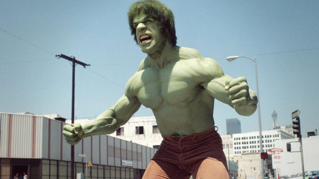 Lou Ferrigno nei panni dell'Incredibile Hulk nell'omonima serie del 1978