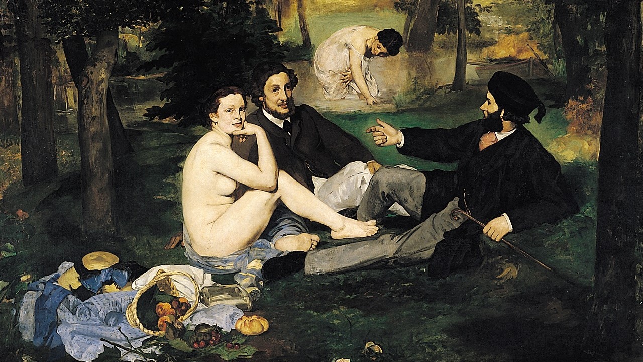 "Colazione sull'erba" di Edouard Manet del 1863, la prima opera impressionista esposta al pubblico