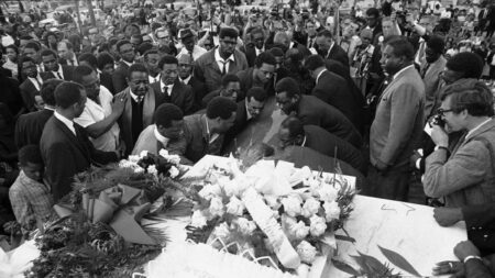 Il funerale di Martin Luther King al cimitero di South View di Atlanta, il 9 aprile 1968