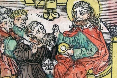 Un disegno antico raffigurante un antipapa