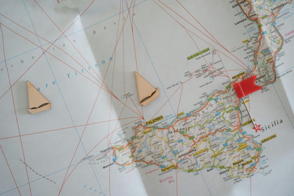 Una mappa del mar Mediterraneo