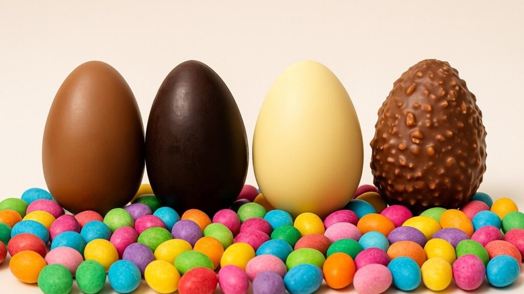 Vari tipi di uova di Pasqua