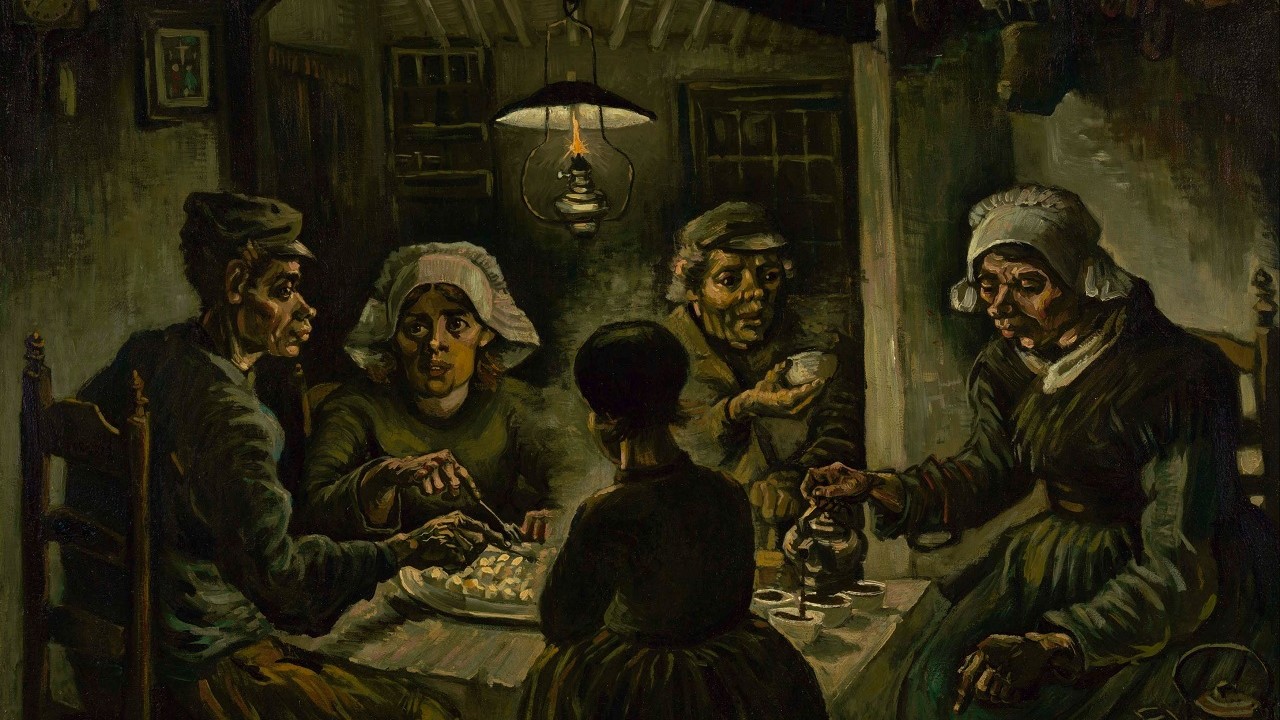 "I mangiatori di patate" di Vincent Van Gogh, realizzato nel 1885 e conservato al Museo Van Gogh di Amsterdam