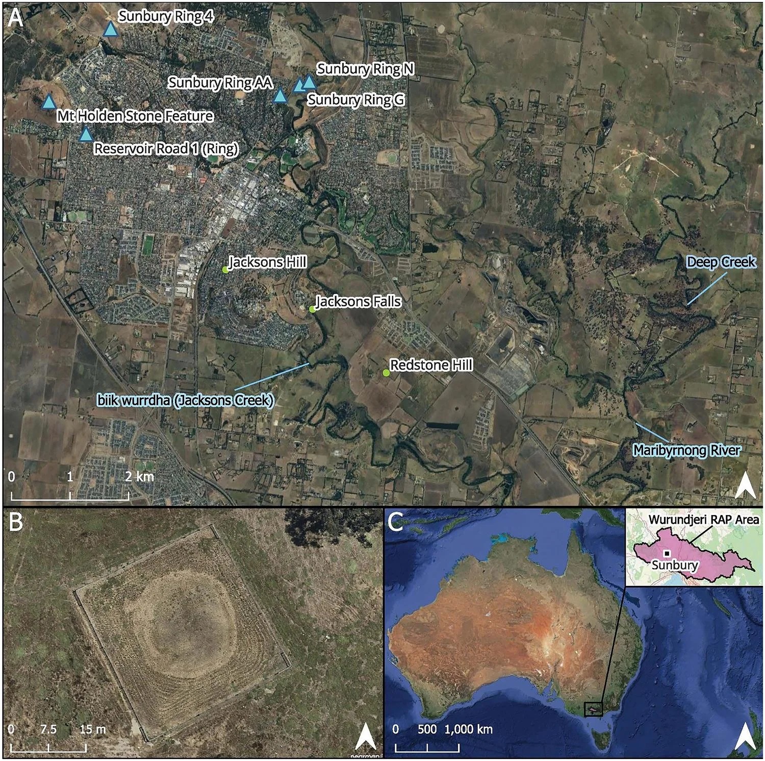 Mappa degli antichi cerchi australiani