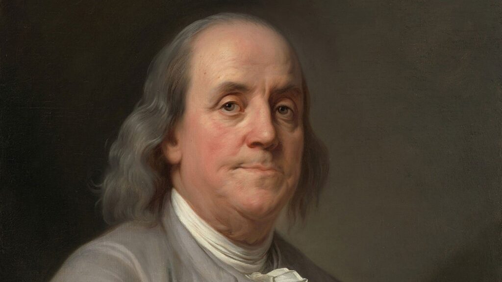 Benjamin Franklin in un ritratto di Joseph Siffred Duplessis