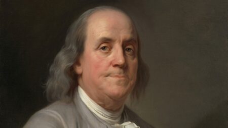 Benjamin Franklin in un ritratto di Joseph Siffred Duplessis