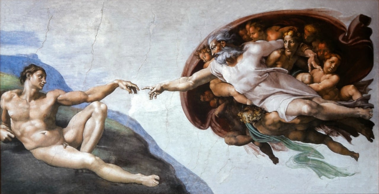 Un particolare de La creazione di Adamo nella Cappella Sistina