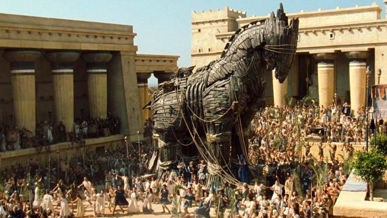 Una rappresentazione del cavallo di Troia