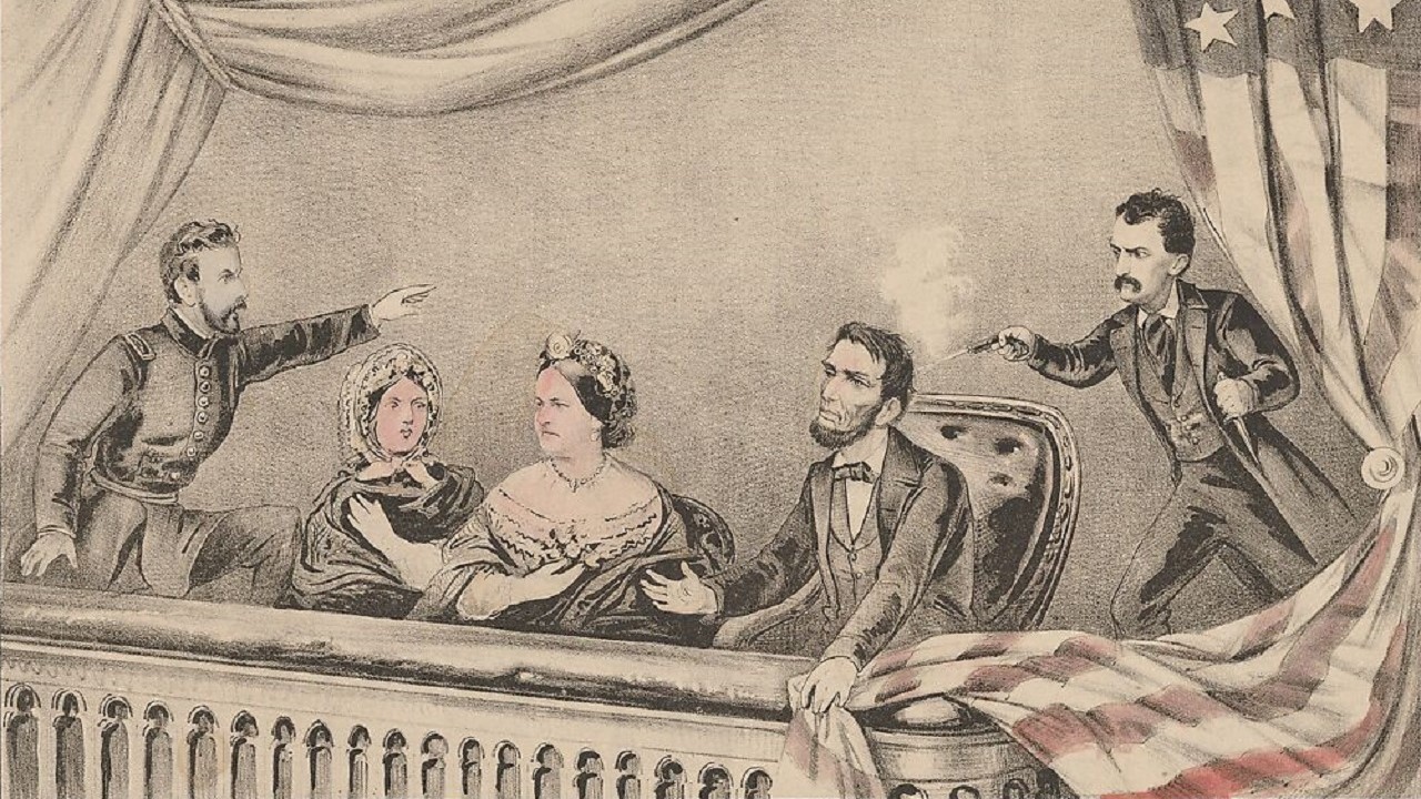 Litografia di Currier & Ives del 1865 raffigurante l'assassinio di Abramo Lincoln