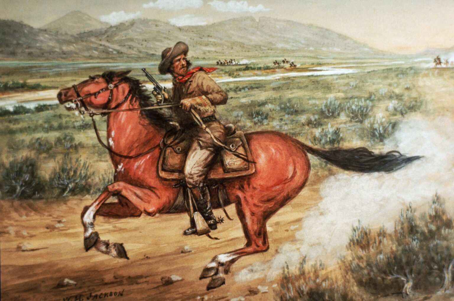 Un'antica illustrazione dei Pony Express