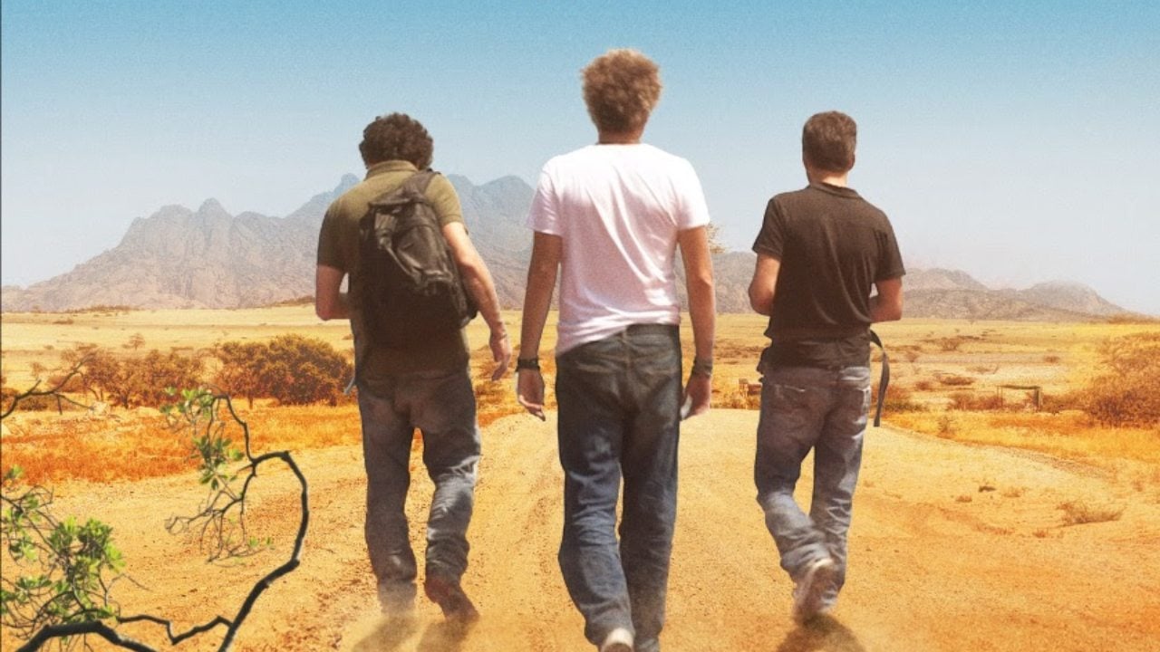 Max Gazzè, Niccolò Fabi e Daniele Silvestri nella locandina del documentario "Un passo alla volta"