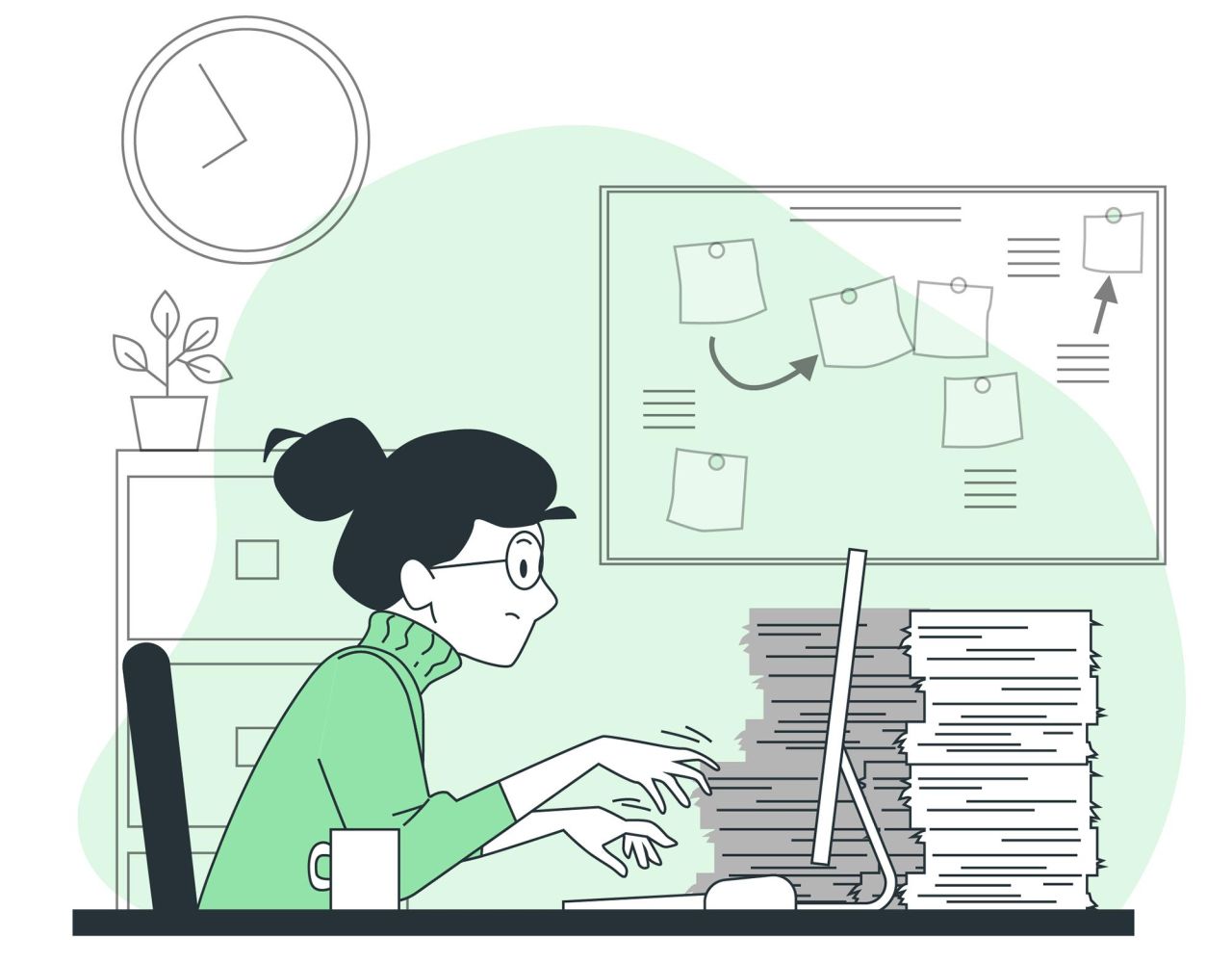 illustrazione di lavoratrice