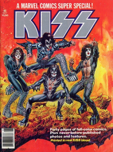 La cover del fumetto Marvel con i Kiss