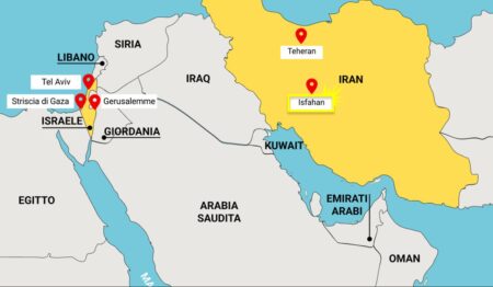 Mappa Israele Iran