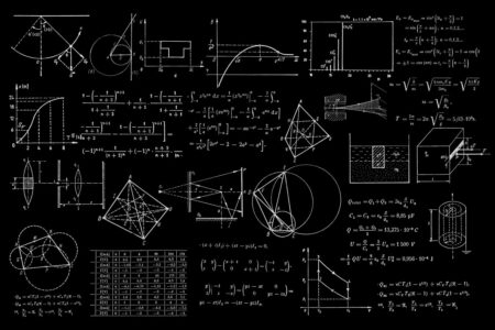 lavagna con calcoli matematici