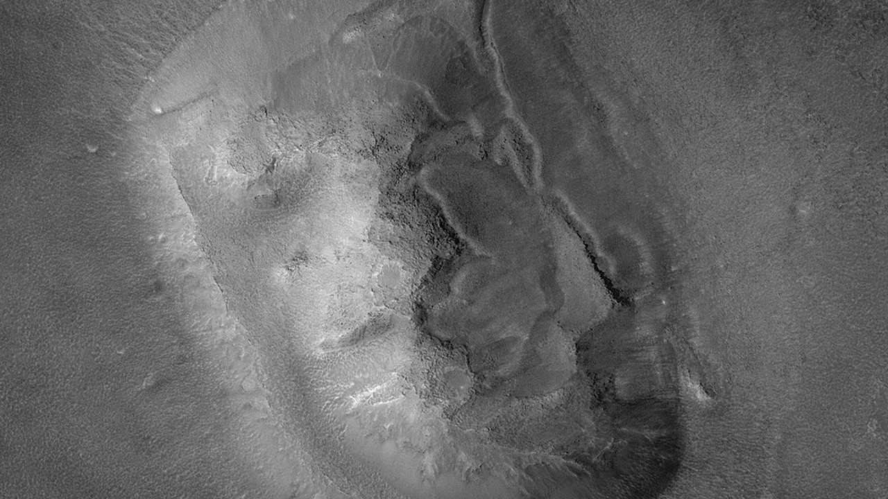 Un'immagine ad altissima risoluzione del "Volto su Marte" scattata dal Mars Global Surveyor nel 2001