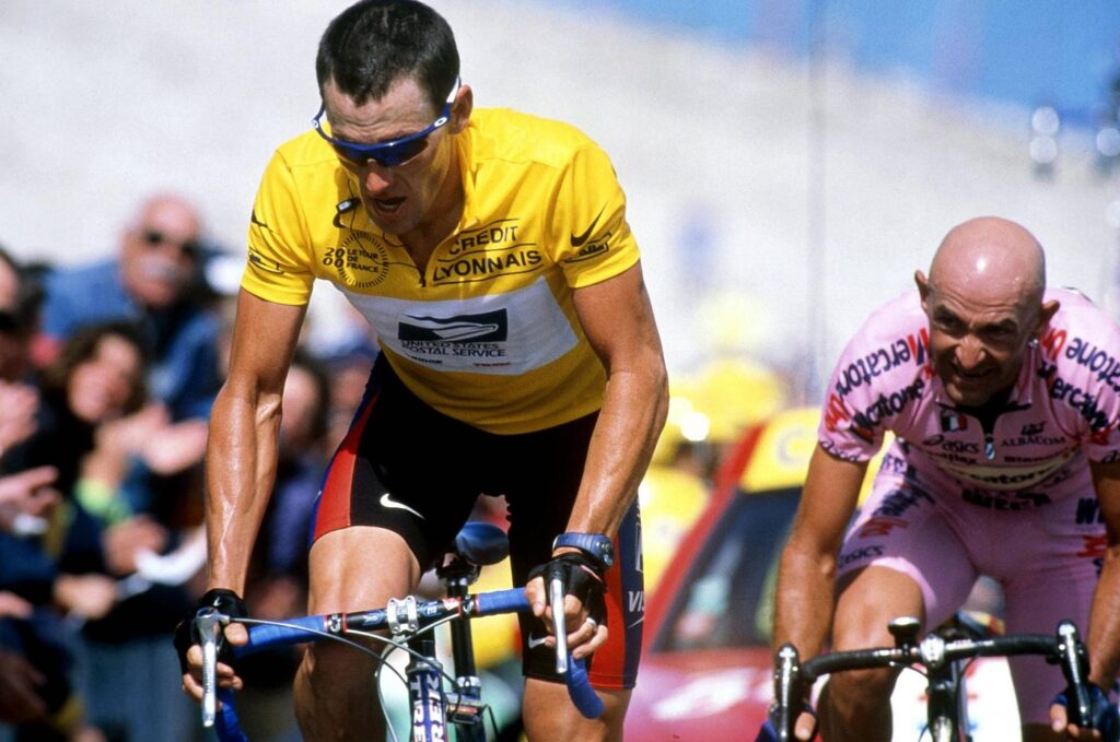 Lance Armstrong e Marco Pantani sul Mont Ventoux