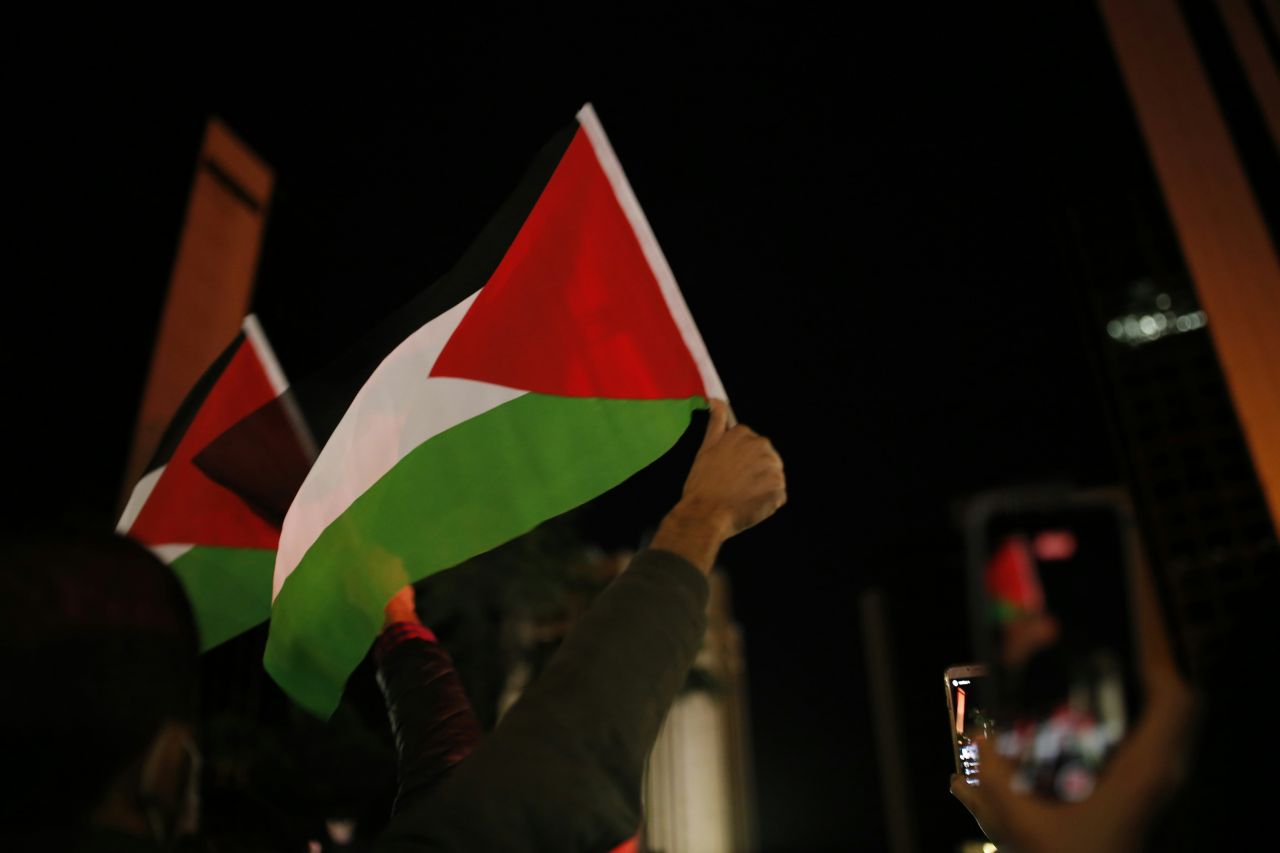 bandiere palestinesi al vento