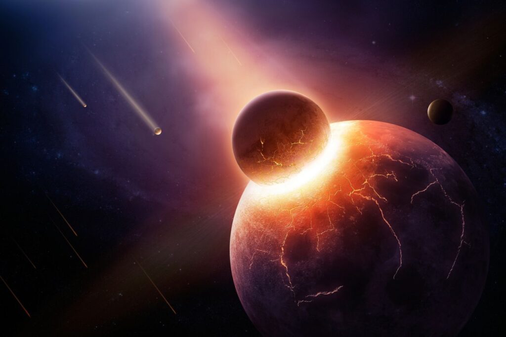 Riproduzione collisione Theia Terra